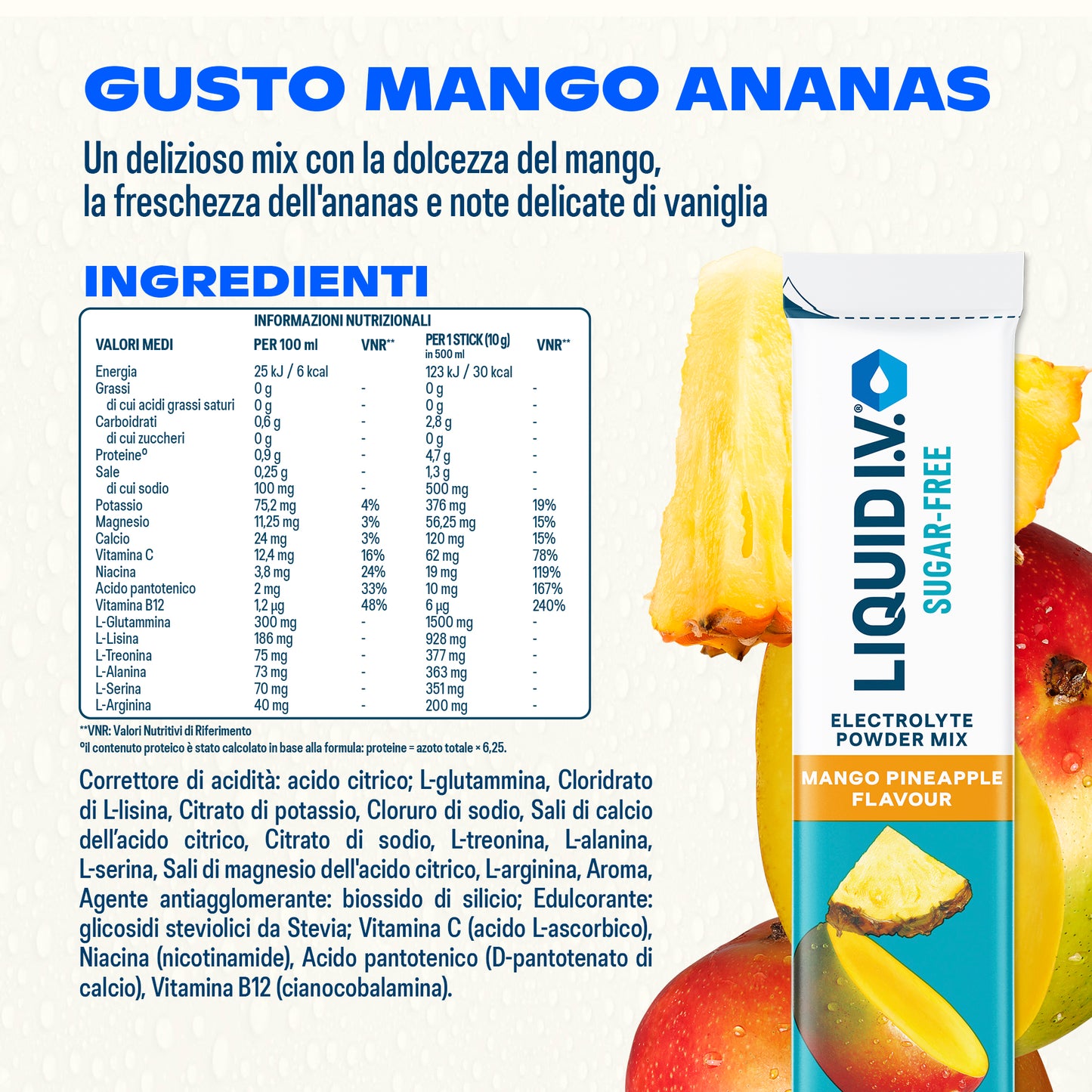 Liquid I.V.® Sugar-Free - Mango e Ananas 16PK